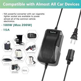 img 2 attached to 🔌 RoyPow AC to DC Converter 180W: For Inflators, Car Refrigerators - 12V Car Cigarette Lighter Socket Power Supply Adapter