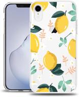 murmaz iphone xr case clear cute yellow lemon with flowers design transparent slim hard back soft bumper hybrid protective fruit floral phone cover for girls women (lemon xr) logo