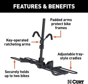 img 2 attached to 🚲 Curt 18085 Secure Locking Tray-Style Bike Rack Mount, 2 Bikes, Fits 1-1/4, 2-Inch Receiver, Black