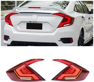 задние фонари inginuity time led для honda civic 10-го поколения 2016-2019 с дневным ходом и анимацией при включении задних фонарей (не подходят для хэтчбека) логотип