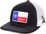 ariat signature logo texas flag patch men's cap in classic black logo