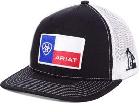 img 4 attached to ARIAT Signature Logo Texas Flag Patch Men's Cap in Classic Black