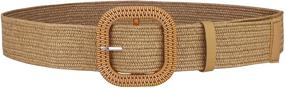 img 4 attached to Straw Woven Elastic Fashion Ladies Women's Accessories and Belts