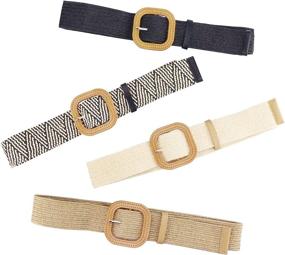 img 1 attached to Straw Woven Elastic Fashion Ladies Women's Accessories and Belts