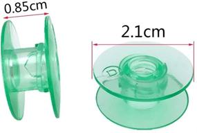 img 1 attached to 🧵 YEQIN Clear Green Plastic Bobbins for Husqvarna Viking & More: Pack of 25 High-Quality Bobbins!