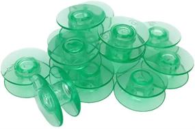 img 2 attached to 🧵 YEQIN Clear Green Plastic Bobbins for Husqvarna Viking & More: Pack of 25 High-Quality Bobbins!