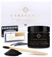 🌟 ultimate caregenia activated coconut charcoal teeth whitening kit: transform your smile in just 2 uses! as used by celebrities, made in the usa, vegan & sensitivity-free logo