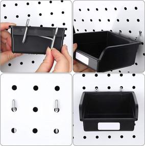 img 1 attached to Pegboard Bins Kit for Efficient Parts Storage | Large Pegboard Accessory for Organizing Hardware, Craft Room, and Tool Shed | Ideal for Small Parts, Attachments, Hobby Supplies| Includes 4 Packs | Color: Black