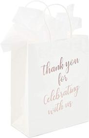 img 3 attached to 🌹 Premium Kraft Gift Bags with Tissue Paper: Rose Gold Foil 15 Pack to Express Gratitude