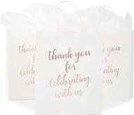 🌹 premium kraft gift bags with tissue paper: rose gold foil 15 pack to express gratitude logo