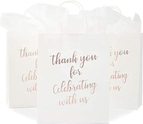 img 4 attached to 🌹 Premium Kraft Gift Bags with Tissue Paper: Rose Gold Foil 15 Pack to Express Gratitude