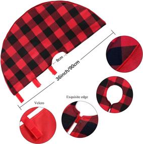 img 2 attached to 🎄 Stunning Christmas Plaid Tree Skirt- Small 36 Inches Red/Black Buffalo Checkered Mat for Xmas Home Holiday New Years- Party Decoration