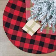 🎄 stunning christmas plaid tree skirt- small 36 inches red/black buffalo checkered mat for xmas home holiday new years- party decoration logo