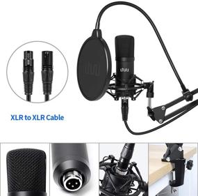 img 1 attached to 🎙️ UHURU XM-900 Комплект конденсаторного микрофона XLR с плечом - Профессиональный студийный микрофон для записи с петлей, амортизатором, ветрозащитным экраном и кабелем XLR - Идеально подходит для вещания, чата, YouTube и записи.