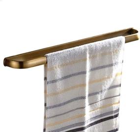 img 4 attached to Leyden Brass Towel Bar - Antique Bathroom 23.6 Inch Bath Towel 🚽 Holder Rack - Wall Mounted Bathroom Accessory Towel Rod Hanger - Retro Design