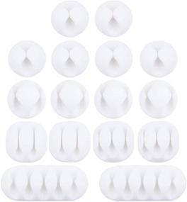 img 4 attached to 🔌 Organize Your Cables Effortlessly with OHill Cable Clips, 16 Pack White Adhesive Cord Holders for Home, Office, Car, Desk Nightstand