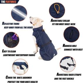 img 2 attached to 🐶 Adjustable Lightweight Dog Raincoat by Pro Plums with Reflective Straps, Buckle, and Harness Hole - Perfect Gift for Small, Medium, and Large Puppy Dogs