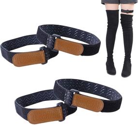 img 4 attached to 👢 KIKIGOAL 1 Pair Knee Boots Straps: 10 pcs Adjustable Velcro Elastic Boot Straps for Secure Fit and Comfortable Wear, Prevent Boots from Slipping