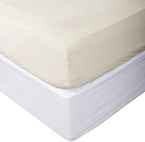 img 2 attached to 🛏️ HighCaliber Beddings 100% Egyptian Cotton Queen Size Fitted Sheet - 800 Thread Count Solid 1 Piece (Bottom Sheet Only) - Sateen Weave with 20 inch Deep Pocket - Ivory Color