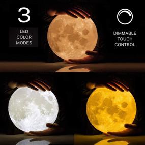 img 2 attached to 🌕 Large 7.1inch Moon Lamp for Bedrooms - RMFSH Moon Light Kids Night Light, 3D Printed Moon Lamp Luna Lamp | Personalized Moon Lamp | Moon Night Light