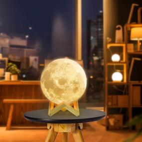 img 1 attached to 🌕 Large 7.1inch Moon Lamp for Bedrooms - RMFSH Moon Light Kids Night Light, 3D Printed Moon Lamp Luna Lamp | Personalized Moon Lamp | Moon Night Light