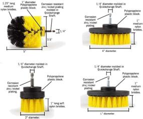 img 2 attached to 🧽 4-х предметный набор щеток-насадок для дрели - набор временных экономик в виде мощной щетки для чистки автомобилей, ванных комнат, деревянных полов, прачечных (белая).