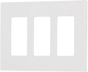 img 2 attached to 🔳 Lutron Claro 3 Gang Decorator Wallplate, CW-3-WH: Sleek and Screwless Design in White