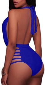 img 2 attached to BeachQueen Swimsuit Halter Bandage Bathing Women's Clothing