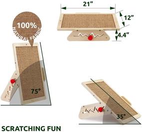 img 3 attached to 🐈 Cat Scratcher Natural Sisal Scratch Ramp with 4 Changeable Shapes - Premium Indoor Cat Scratching Pad by WOWME+