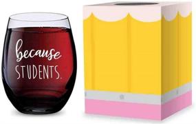 img 2 attached to 🍷 Unbreakable Tritan Stemless Wine Glass for Teachers - Dishwasher Safe & Student-Inspired Design - 16oz Capacity