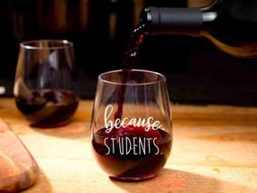 img 1 attached to 🍷 Unbreakable Tritan Stemless Wine Glass for Teachers - Dishwasher Safe & Student-Inspired Design - 16oz Capacity