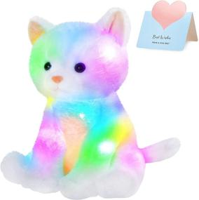 img 4 attached to Houwsbaby Light up Kitty Stuffed Animal Cat: Glow Pillow Night Light Toy for Kids, Toddler Girls - White, 11.5''