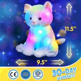 img 3 attached to Houwsbaby Light up Kitty Stuffed Animal Cat: Glow Pillow Night Light Toy for Kids, Toddler Girls - White, 11.5''