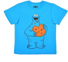 img 3 attached to 👕 Набор из 4 футболок Sesame Street для мальчиков с изображением Эльмо, Печеньки Монстра, Оскара и Большой Птицы