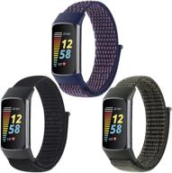 【3pack】дышащие ремешки, совместимые с fitbit charge 5 логотип