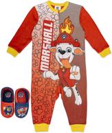 paw patrol toddler union suit onesie pajama bundle with slippers - 100% polyester, available in sizes 2t to 5t logo