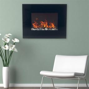 img 3 attached to 🔥 Modern Wall-Mounted Electric Fireplace Heater with Remote - Stylish Black Flat Glass Panel by Northwest