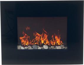 img 4 attached to 🔥 Modern Wall-Mounted Electric Fireplace Heater with Remote - Stylish Black Flat Glass Panel by Northwest