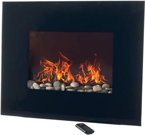 img 2 attached to 🔥 Modern Wall-Mounted Electric Fireplace Heater with Remote - Stylish Black Flat Glass Panel by Northwest