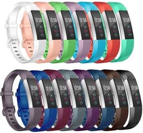 img 4 attached to 📿 Wekin Replacement Silicone Bands for Fitbit Alta and Alta HR - Breathable Bracelet Strap Wristbands with Secure Buckle