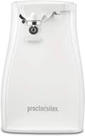 🔌 proctor silex power electric can opener with knife sharpener, twist-off lever, easy-clean design, cord storage, white (75224ps) логотип