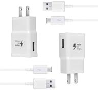 🔌 adaptive fast charge wall charger kit for samsung tablet/phone galaxy s7 / s7 edge / s6 / s6 plus / a6 / j7 / j3 / note5 4, usb 2.0 charger plug and micro usb cable (2 pack) logo