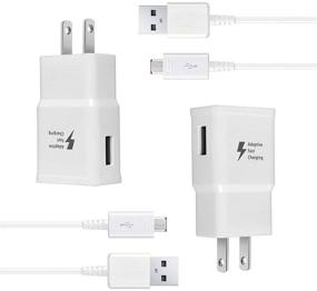 img 4 attached to 🔌 Adaptive Fast Charge Wall Charger Kit for Samsung Tablet/Phone Galaxy S7 / S7 Edge / S6 / S6 Plus / A6 / J7 / J3 / Note5 4, USB 2.0 Charger Plug and Micro USB Cable (2 Pack)