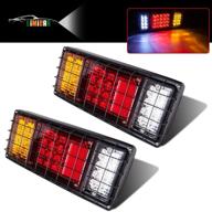 🚚 limicar 40 led trailer tail lights kit - waterproof, bright, and durable - ideal for trucks, boats, and rvs - turn signal, brake, reverse, and running lights - 2 pack logo