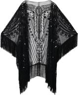 💃 stunning sequin fringed wedding cape: prettyguide women's 1920s shawls and wraps - evening dress essential logo