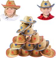 bulk cowboy party hats - dozen 🤠 straw hats for kids - cowboy party favors logo