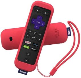 img 1 attached to SIKAI Silicone Case For Roku Gaming Remote Shockproof Protective Cover For Roku 3 (4230 And 4200) Roku 2 (4210) RC54R Enhanced Remote Anti-Slip Washable Anti-Lost With Hand Strap (Red)