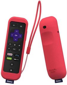 img 4 attached to SIKAI Silicone Case For Roku Gaming Remote Shockproof Protective Cover For Roku 3 (4230 And 4200) Roku 2 (4210) RC54R Enhanced Remote Anti-Slip Washable Anti-Lost With Hand Strap (Red)