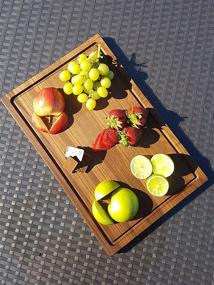 img 3 attached to Walnut Wood Cutting Board - 17x11 Hardwood Chopping Board with Rounded Edges, Juice Groove, and Carving Counter Top (11x17x0.75, Unseasoned Walnut)