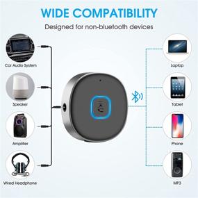 img 2 attached to 🚗 Car Bluetooth Aux Receiver, Portable 3.5mm Bluetooth Car Adapter, Bluetooth 5.0 Wireless Audio Receiver for Car Stereo/Home Stereo/Wired Headphones/Speaker, Long Battery Life of 16 Hours